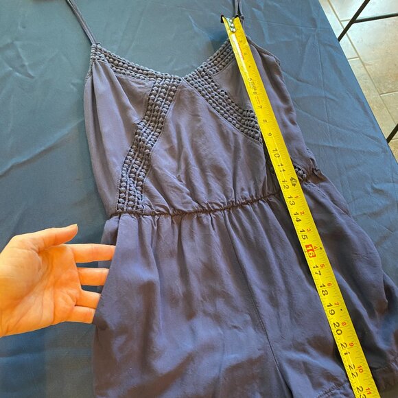Lulus Navy Blue Pleated Romper SMALL - Picture 9 of 9